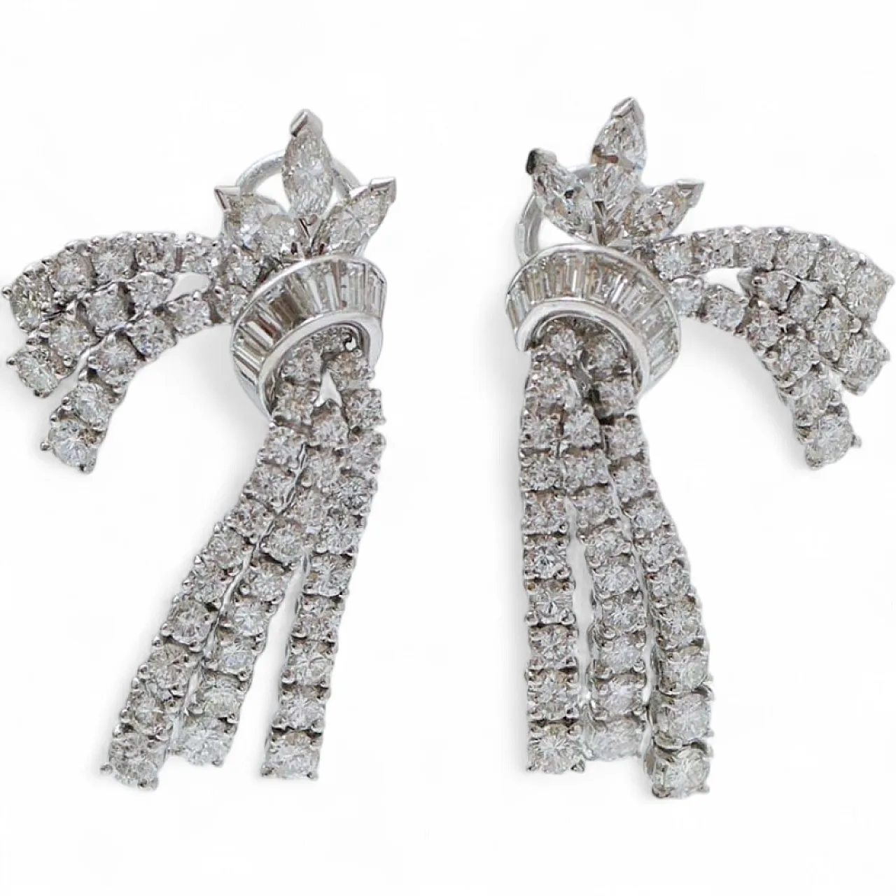 Orecchini in platino con diamanti da 11,68 carati, '900 6