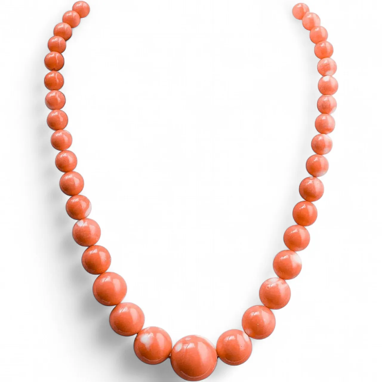 Coral, 18 karat yellow gold necklace, 20th century 8