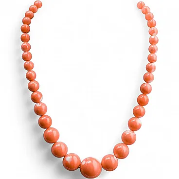 Corallo, collana in oro giallo 18 carati, '900