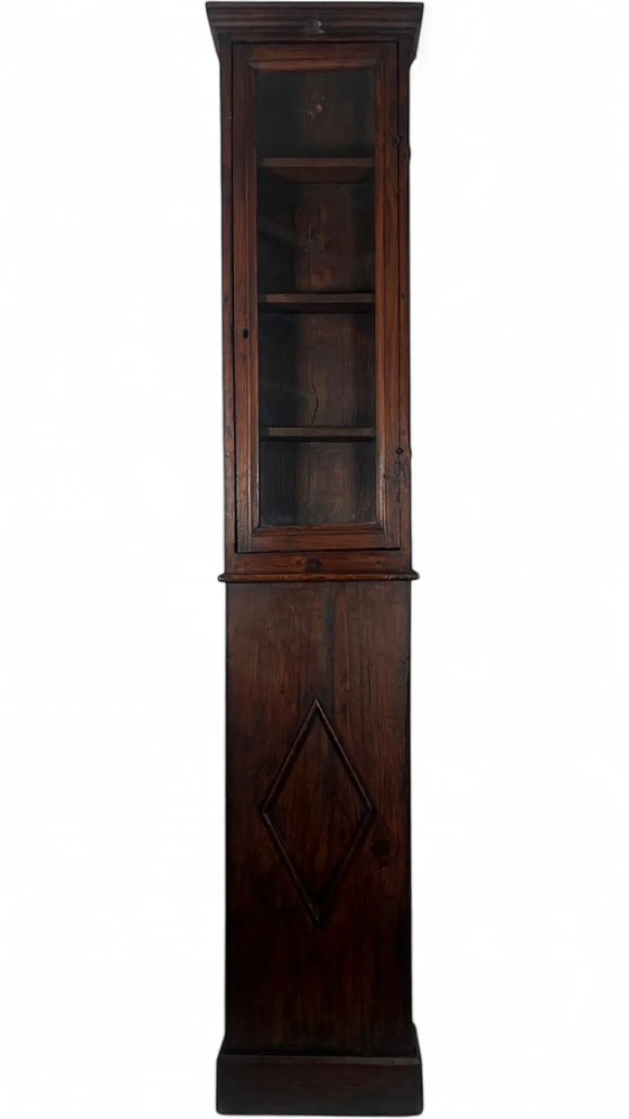 Chestnut display cabinet with hand-blown glass, 18th century 18