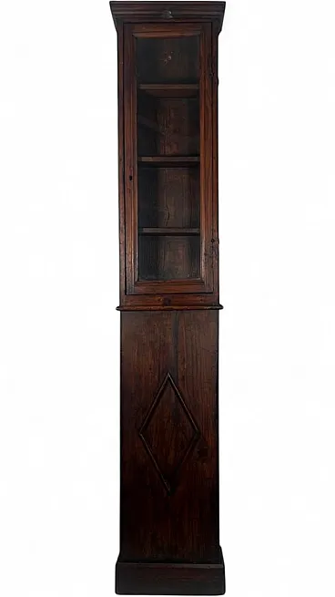 Chestnut display cabinet with hand-blown glass, 18th century