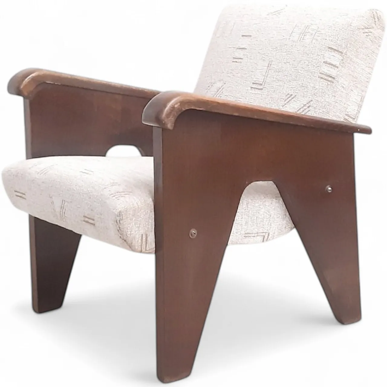 Wooden a-shaped armchair attributed to Up Závody, 1950s 9