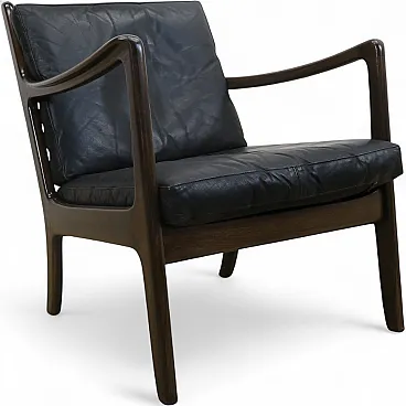 Mid-Century Scandinavian teak and leather armchair, 1960s