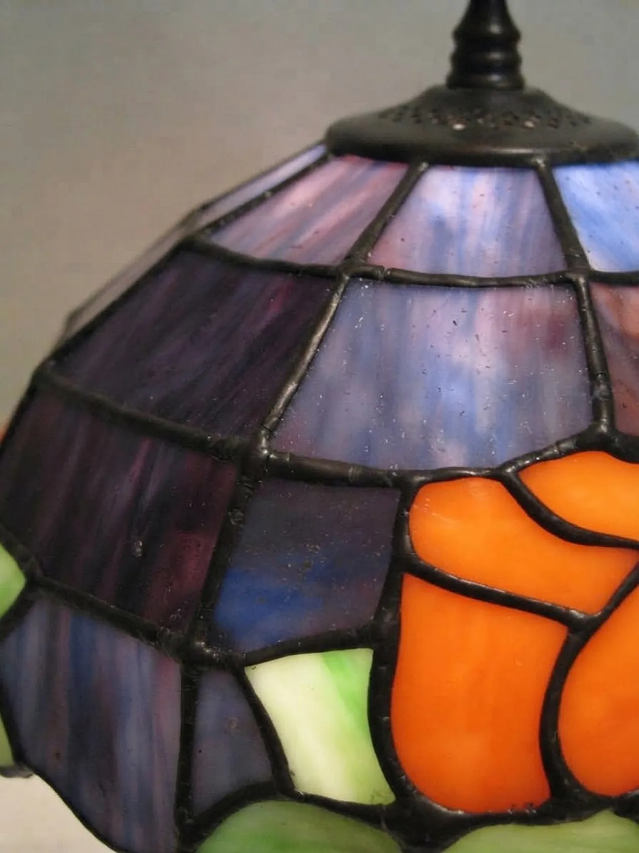 Pair of glass table lamps in Tiffany style, 1990 2