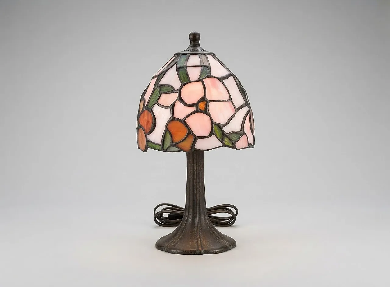 Pair of glass table lamps in Tiffany style, 1990s 1
