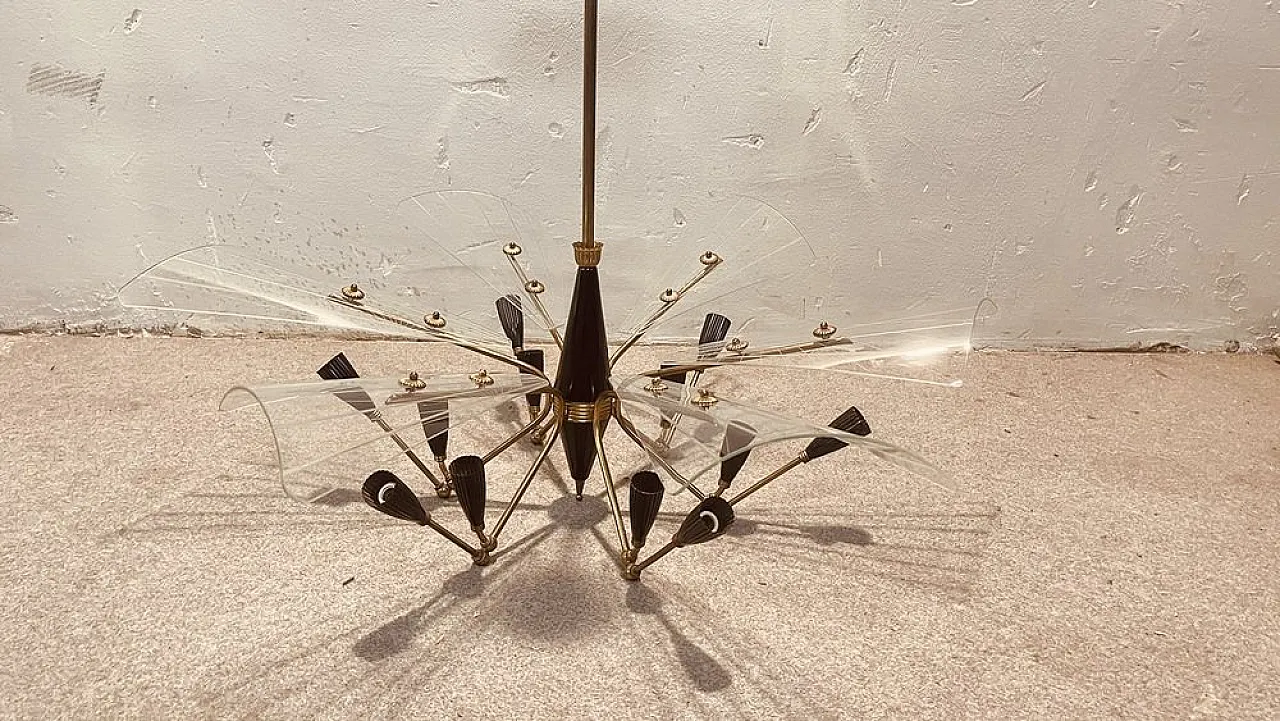 Stilnovo chandelier, 1950s 2