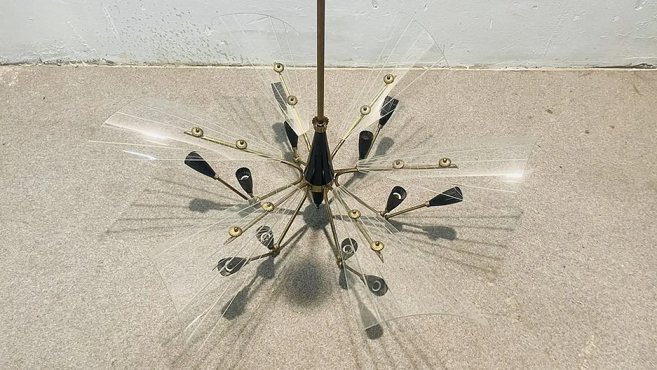 Stilnovo chandelier, 1950s 3