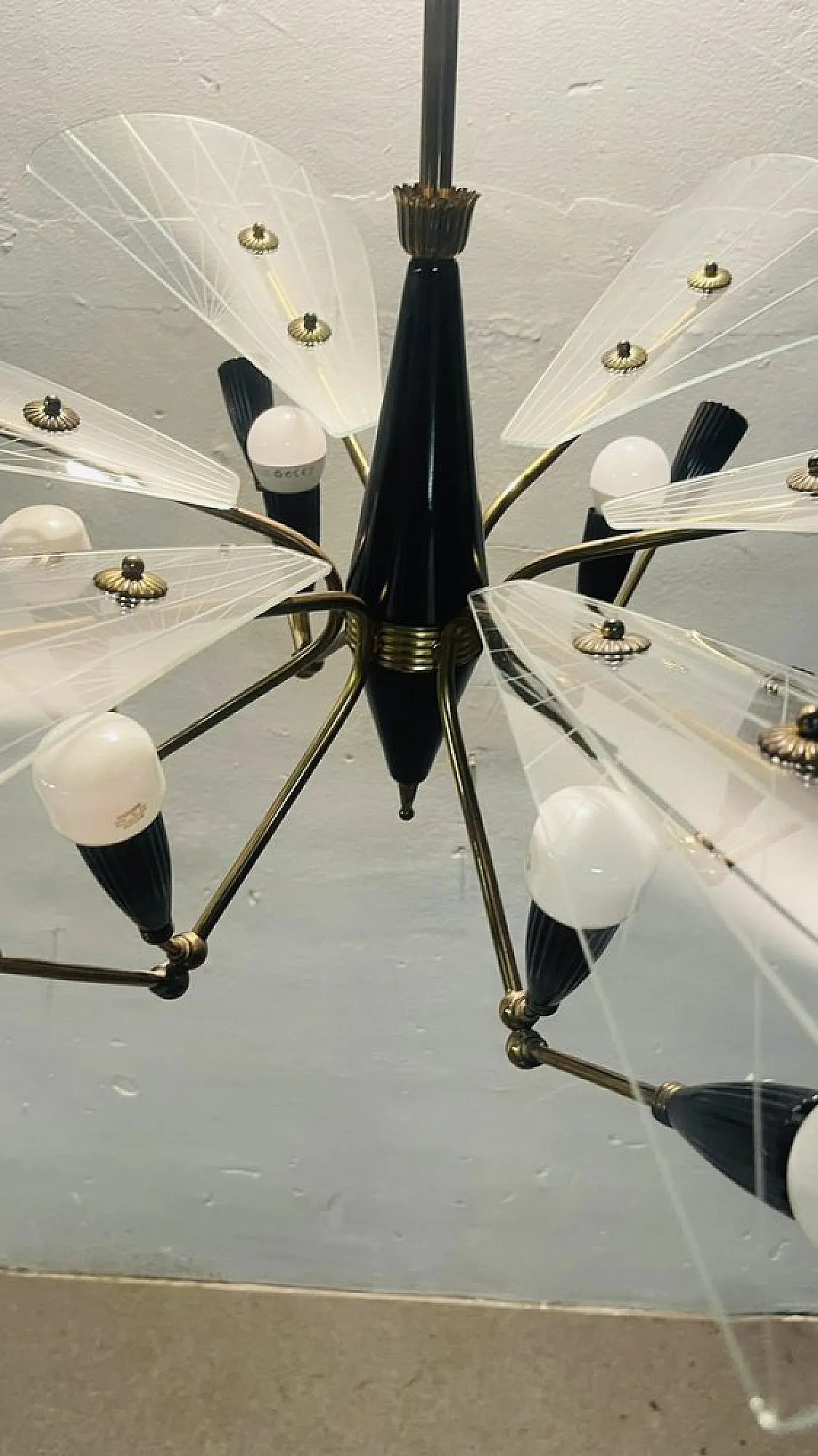 Stilnovo chandelier, 1950s 4