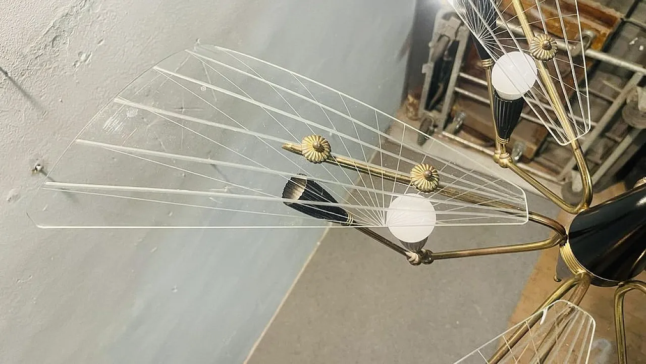 Stilnovo chandelier, 1950s 6