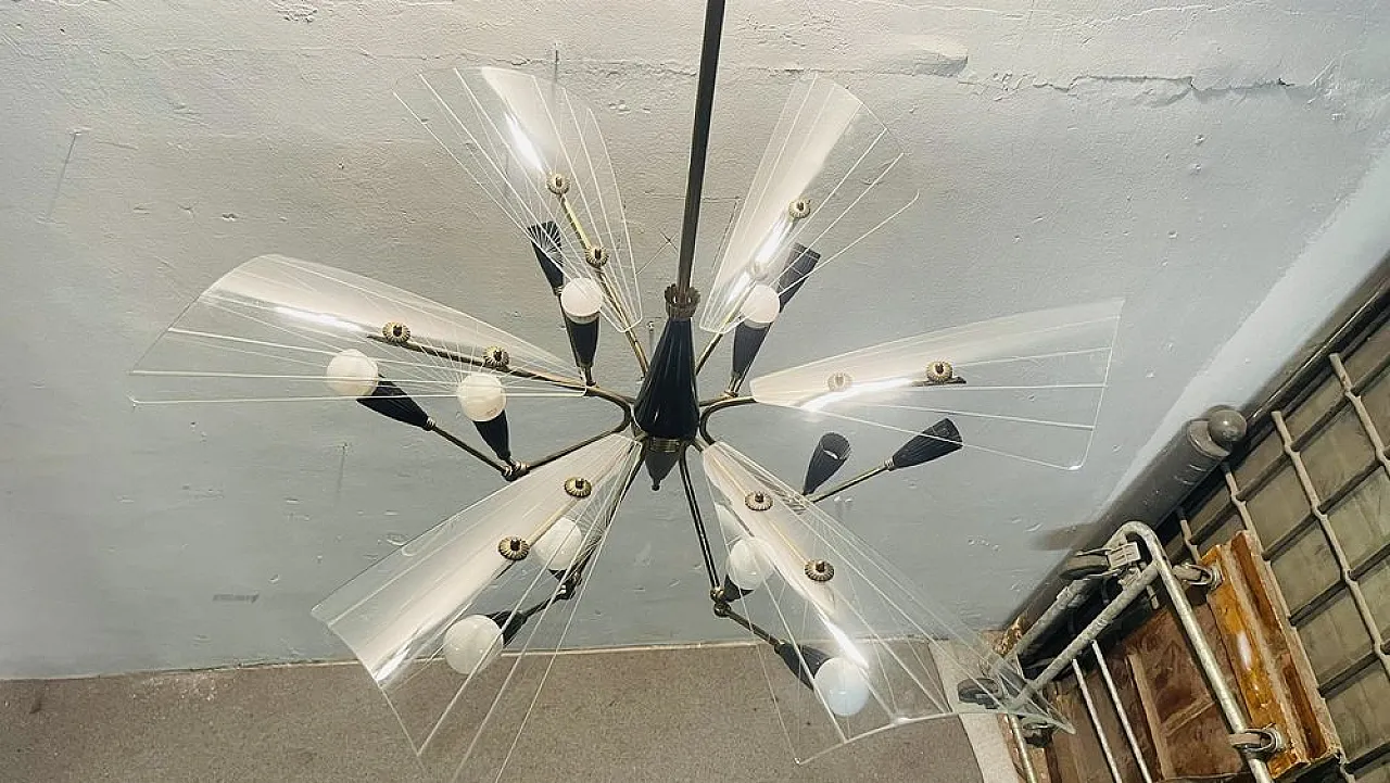 Stilnovo chandelier, 1950s 8