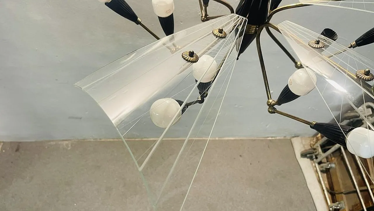 Stilnovo chandelier, 1950s 9