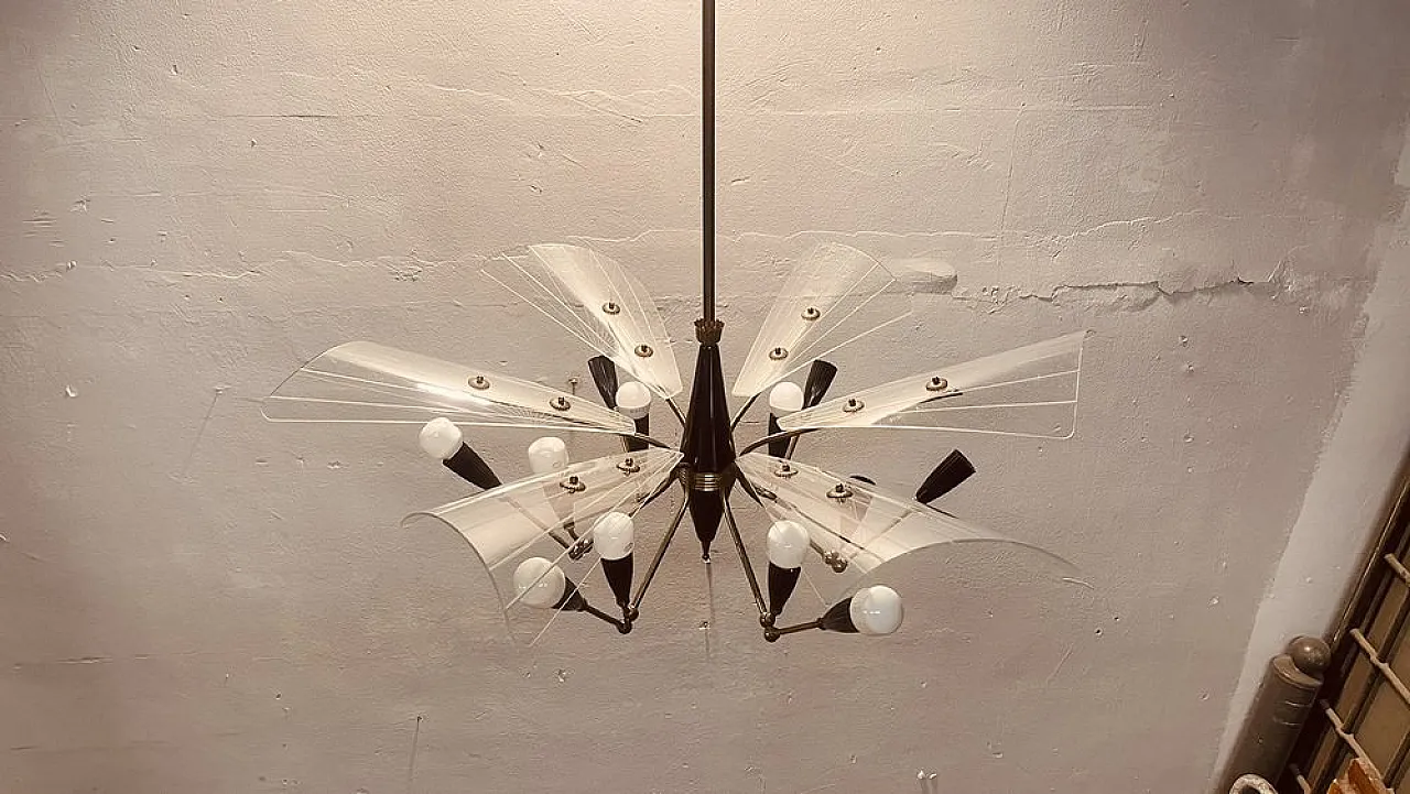 Stilnovo chandelier, 1950s 11