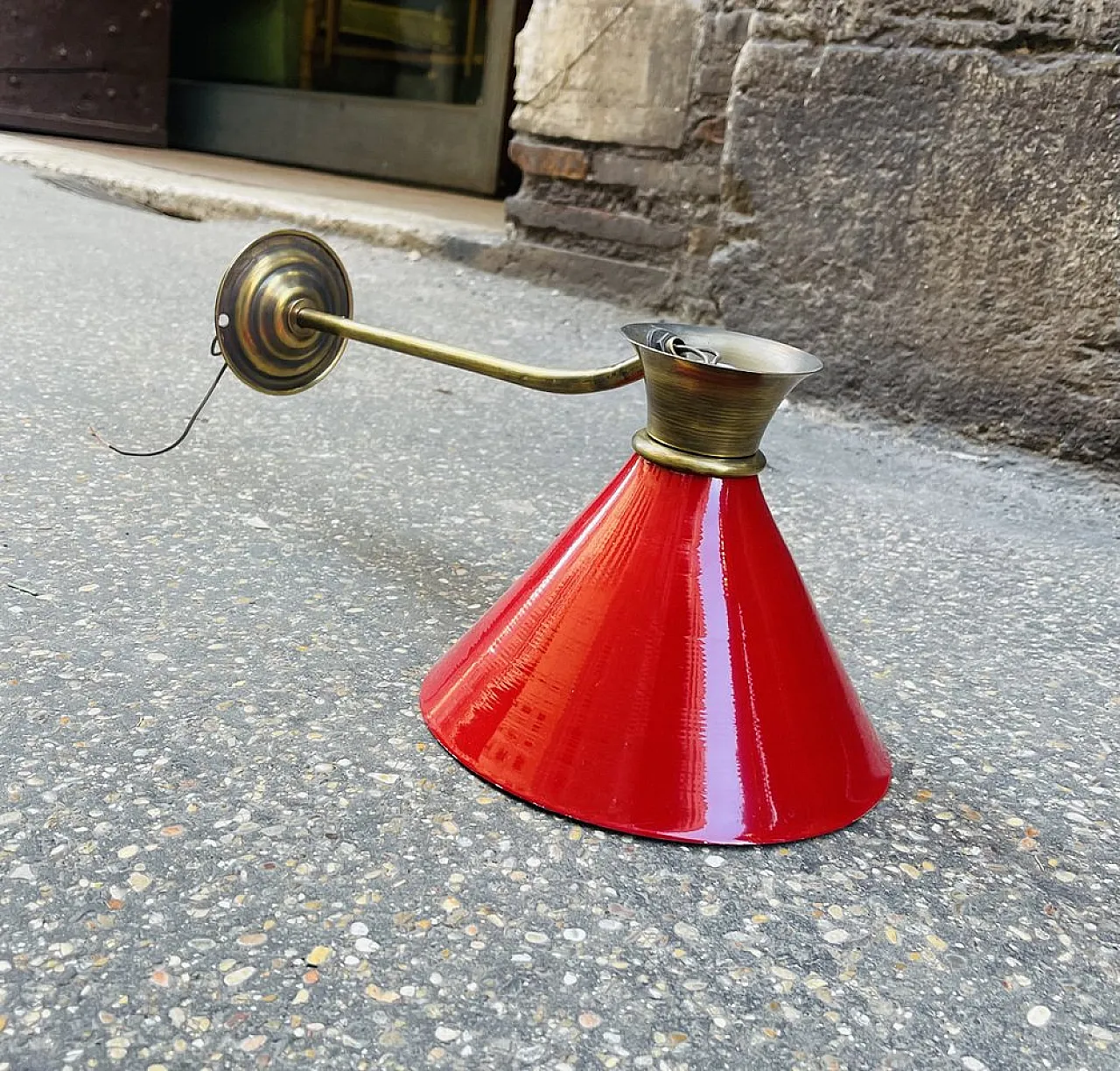 Brass wall lamp, 1960s 4