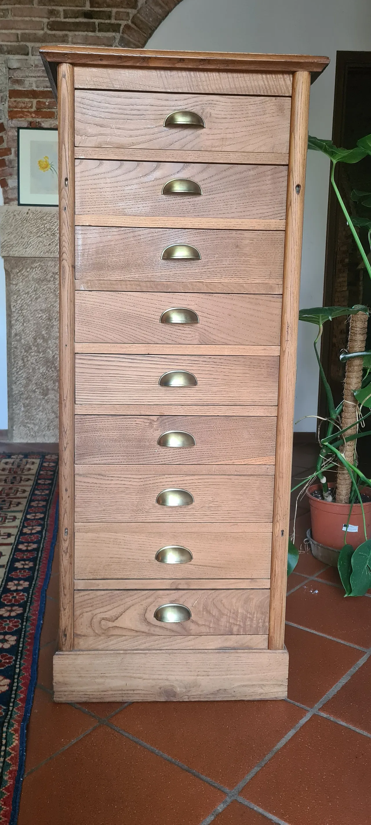Solid Wood Filing Cabinet with drawers, 1930s 16