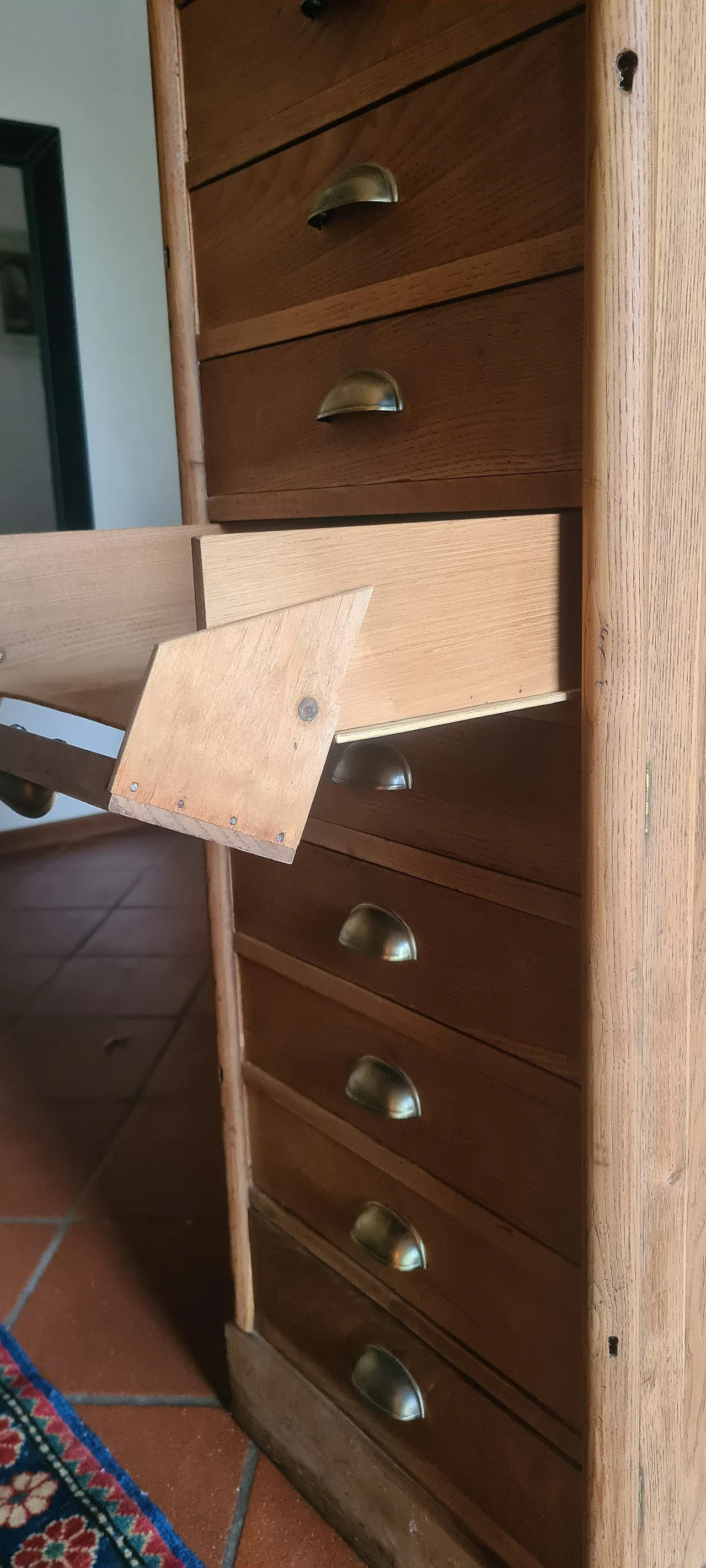 Solid Wood Filing Cabinet with drawers, 1930s 19