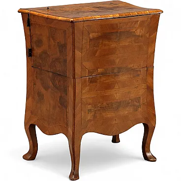 Baroque walnut cabinet with burl wood inserts, 18th century
