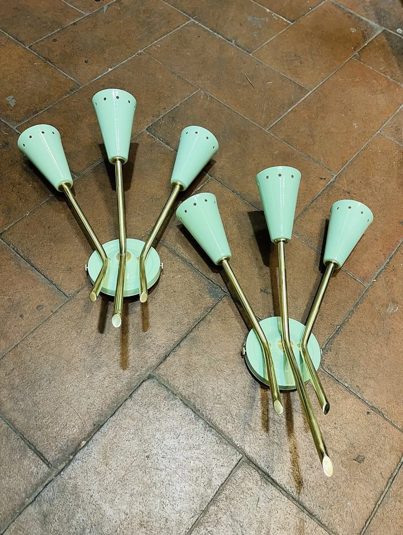 Brass wall lamp, 1950s 5
