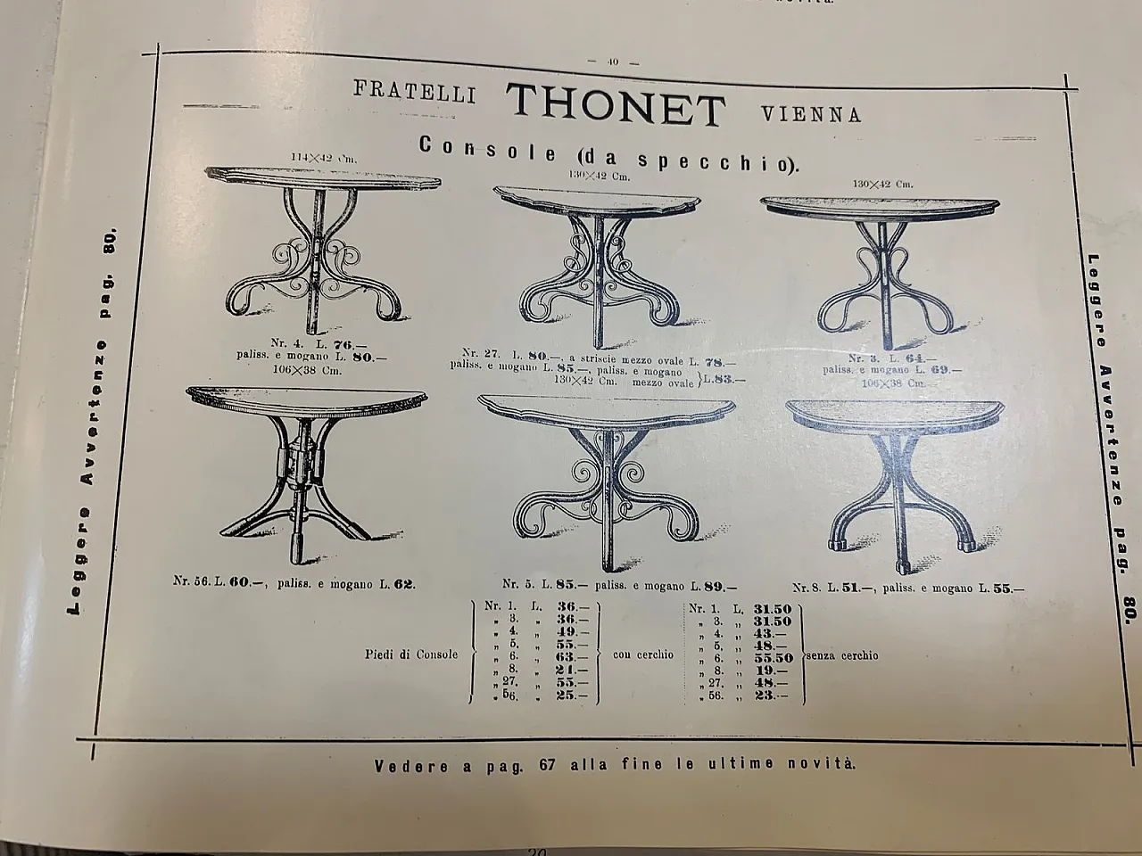 Antique console table with marble top by Michael Thonet 1