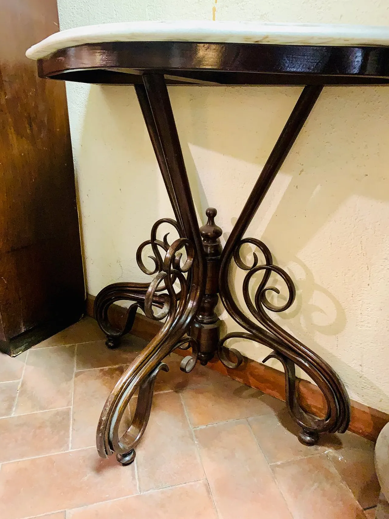 Antique console table with marble top by Michael Thonet 3