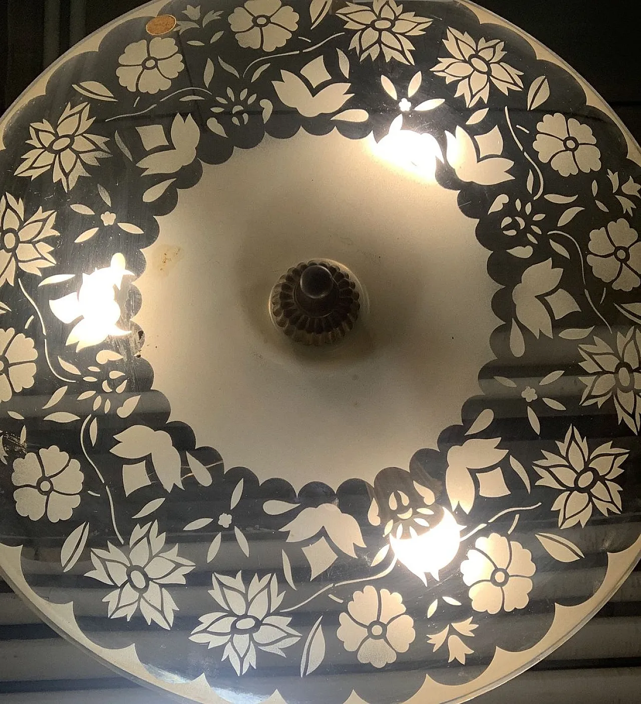 Brass ceiling lamp, 1950s 4