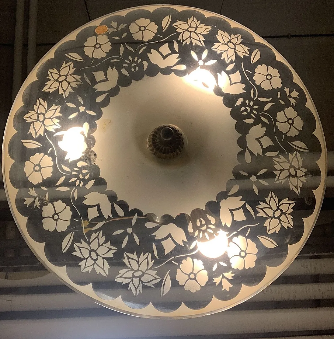 Brass ceiling lamp, 1950s 5