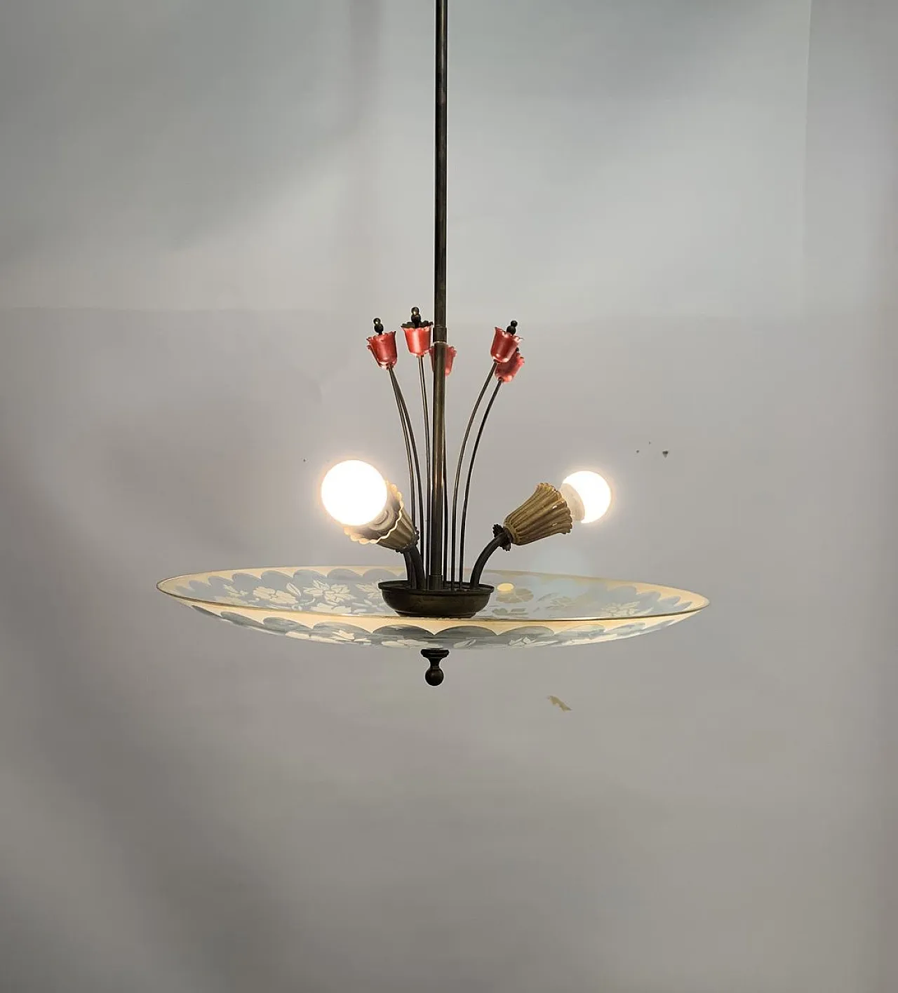 Brass ceiling lamp, 1950s 7