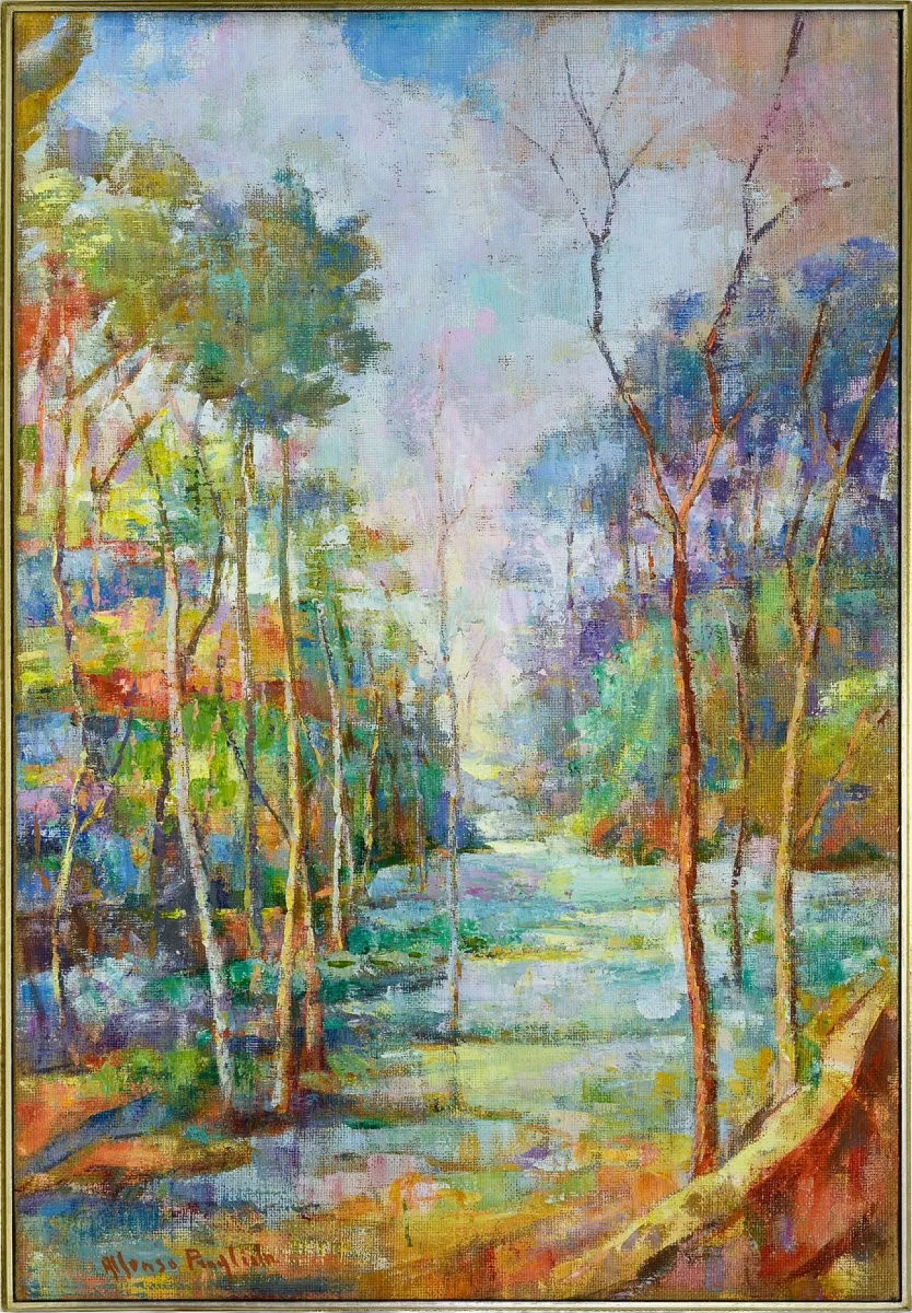 Alfonso Pragliola, Paesaggio Al Sentiero, tecnica mista, anni 2000 7