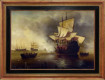 Jean Broos, The Cannon Shot, oil on canvas, 1980s