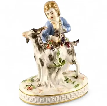 Boy with a Goat Allegory of Autumn by Meissen, 20th century
