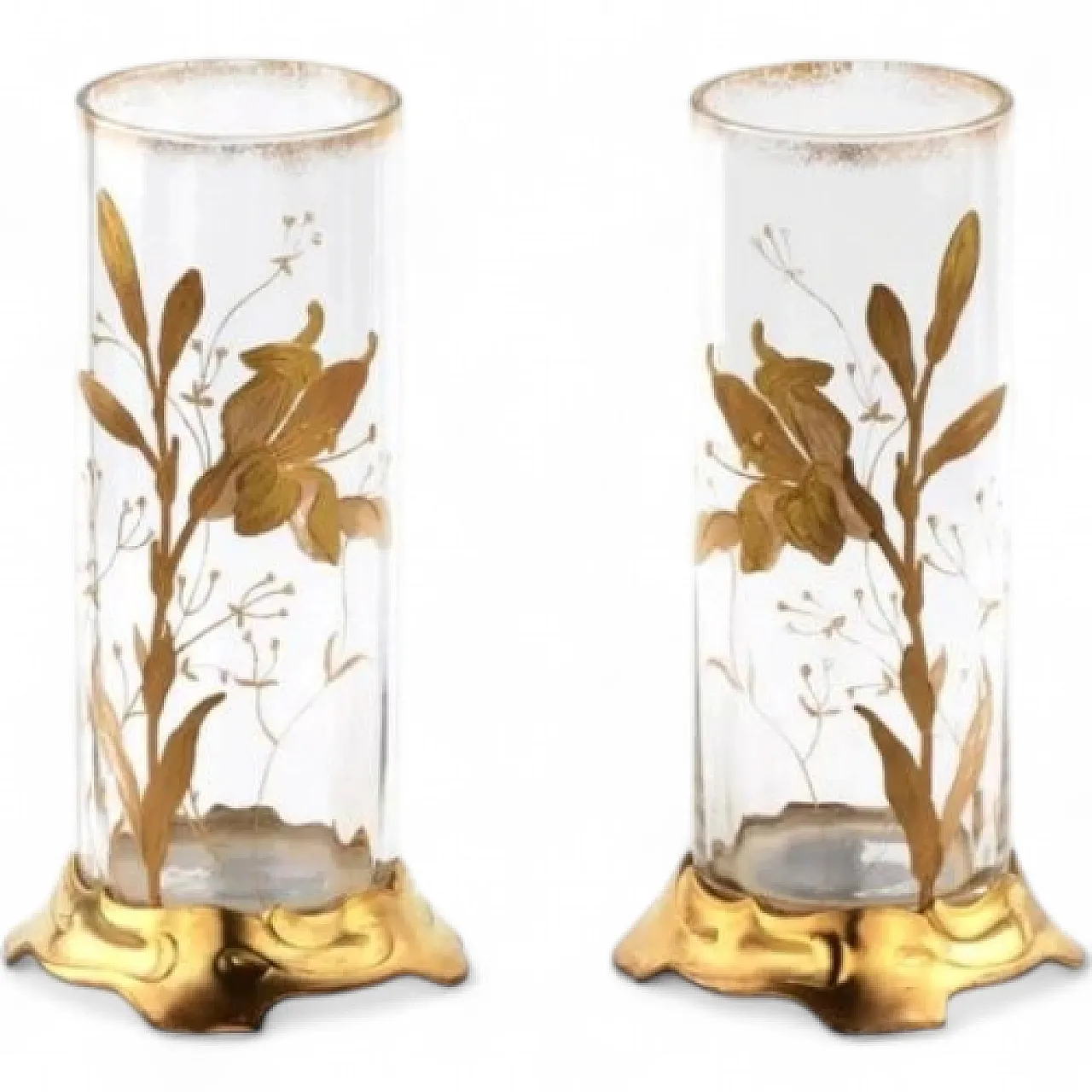 Pair of Art Nouveau decorative vases, 19th century 6