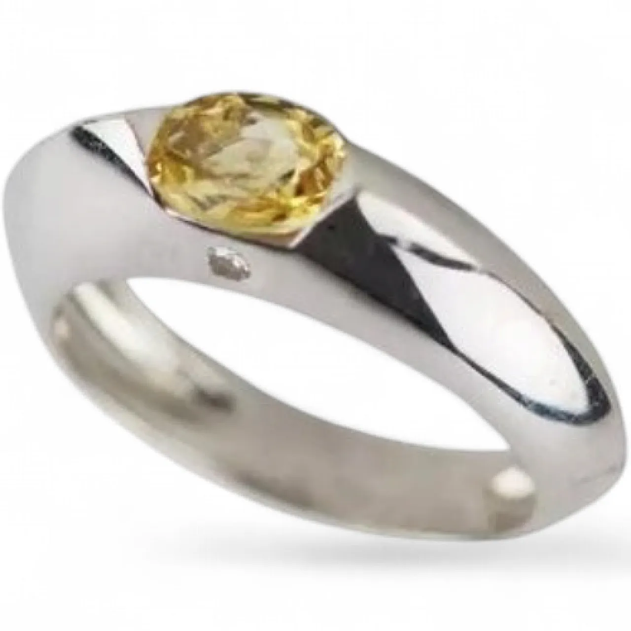 Piaget 18k white gold ring with sapphire and diamond, 20th century 7