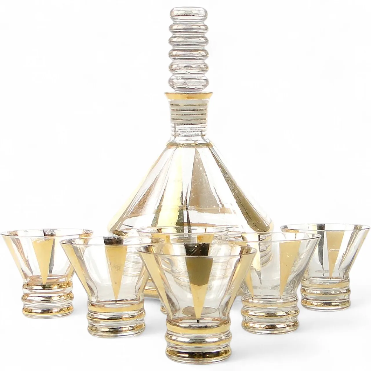 Ex set da liquore Pop Art cecoslovacco di Kamenicky Senov, anni '50, 10