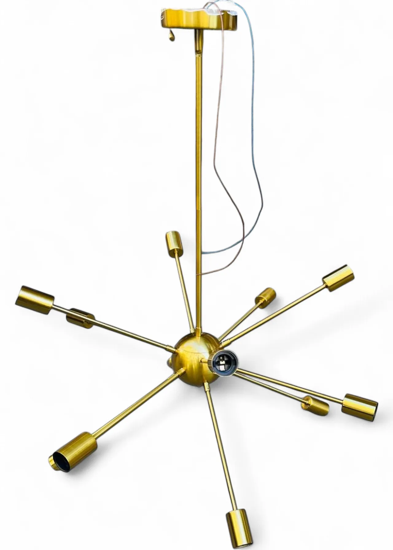 Lampadario Sputnik a 12 luci in ottone, anni '70 7