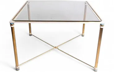 Brass and glass coffee table, 1970s