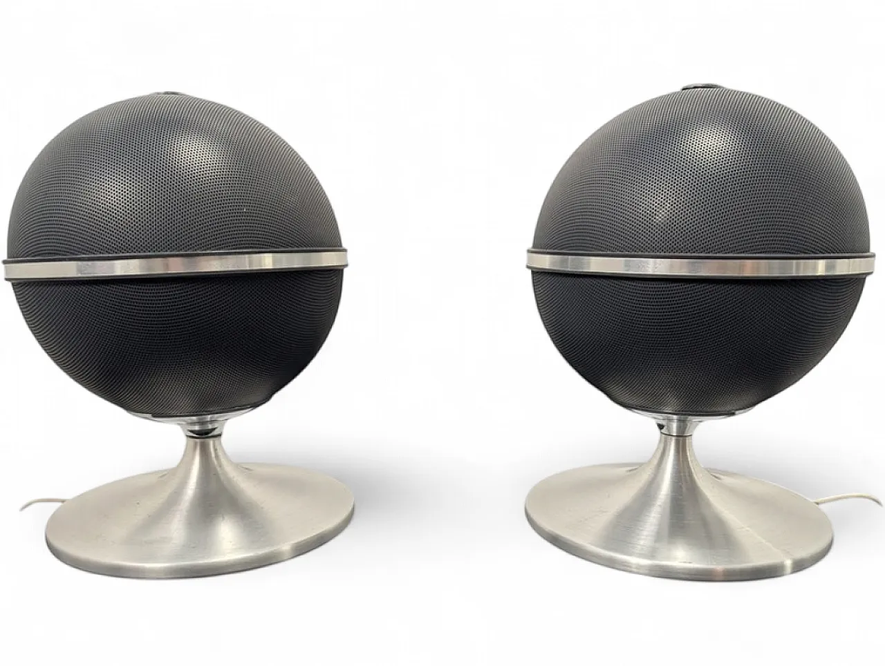 Pair of Space Age spherical audiorama speakers from Grundig, 1970s 10