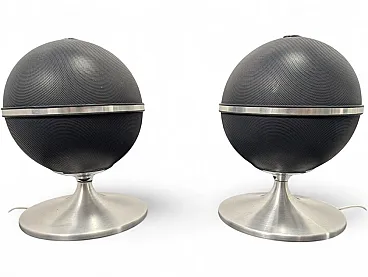 Pair of Space Age spherical audiorama speakers from Grundig, 1970s