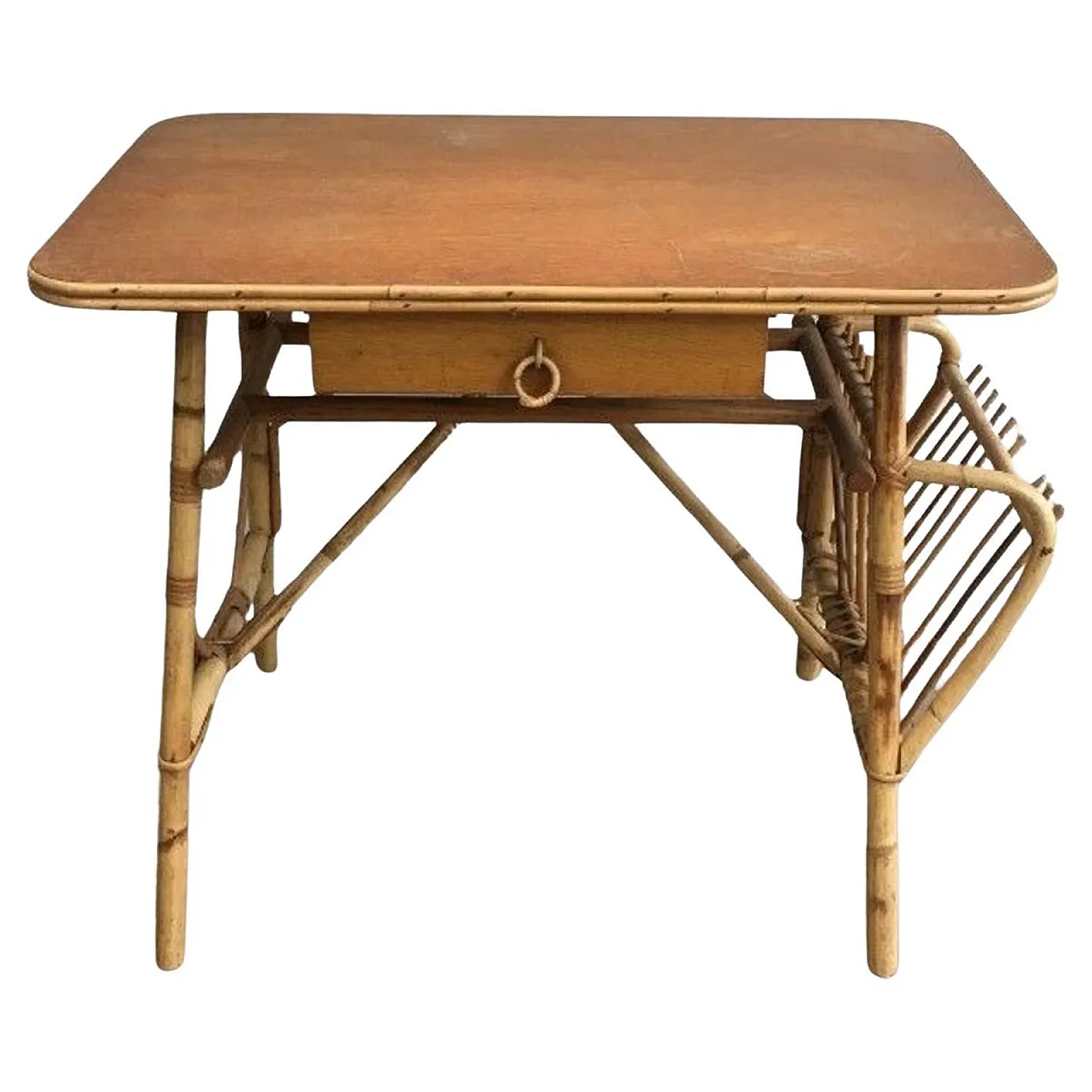 Unusual Rattan Desk, French Work, circa 1970 1