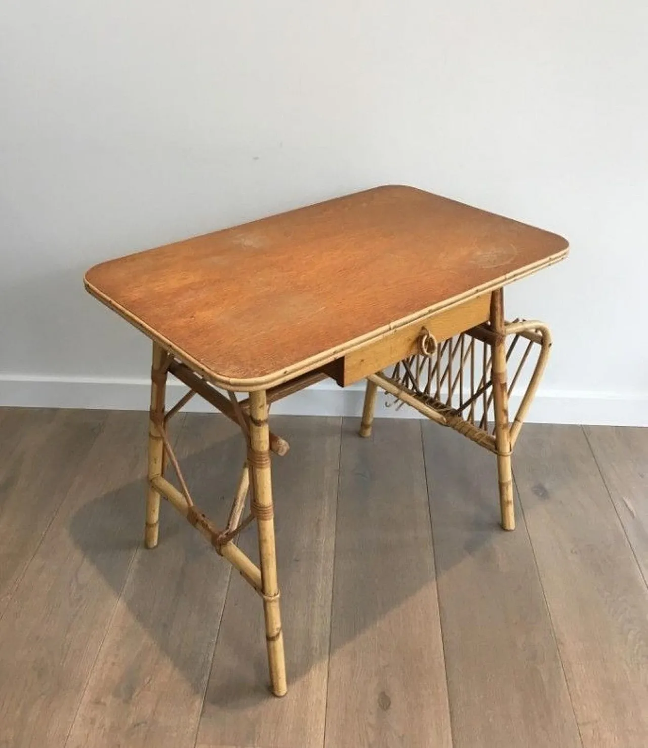Unusual Rattan Desk, French Work, circa 1970 2
