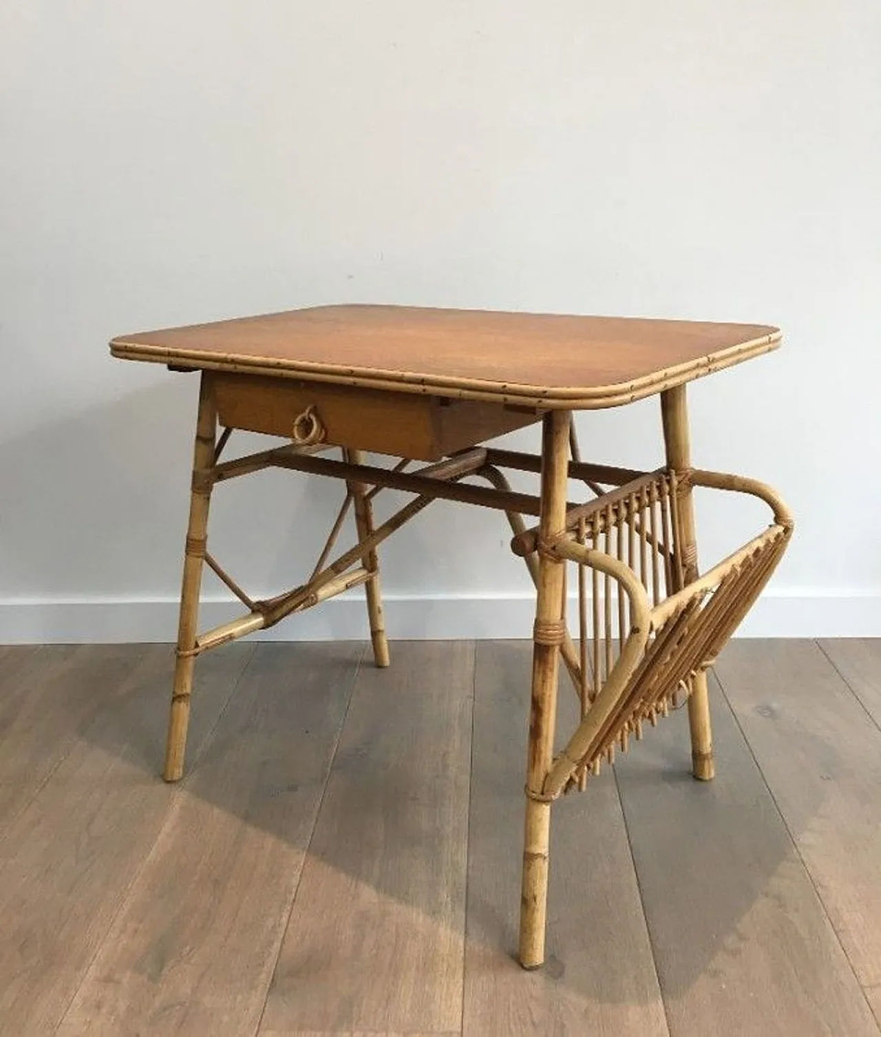 Unusual Rattan Desk, French Work, circa 1970 5