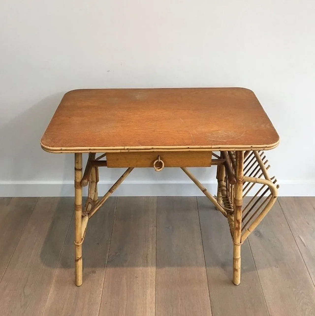 Unusual Rattan Desk, French Work, circa 1970 6