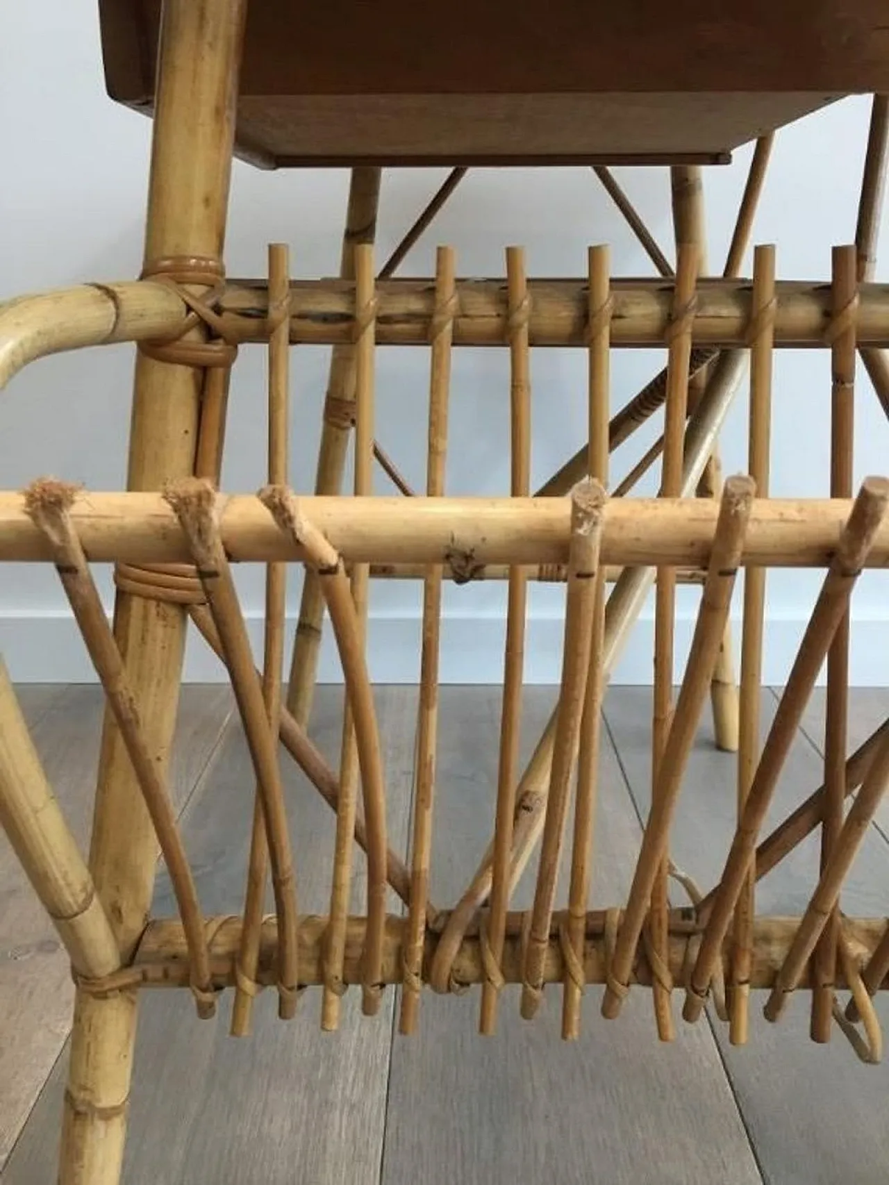 Unusual Rattan Desk, French Work, circa 1970 8
