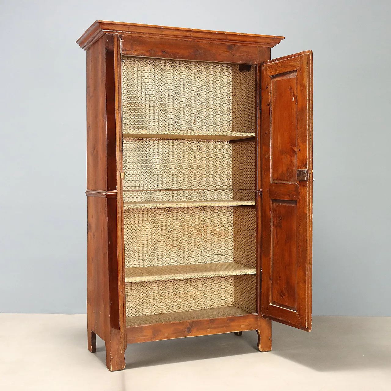 Two-piece larch wardrobe, 19th century 4
