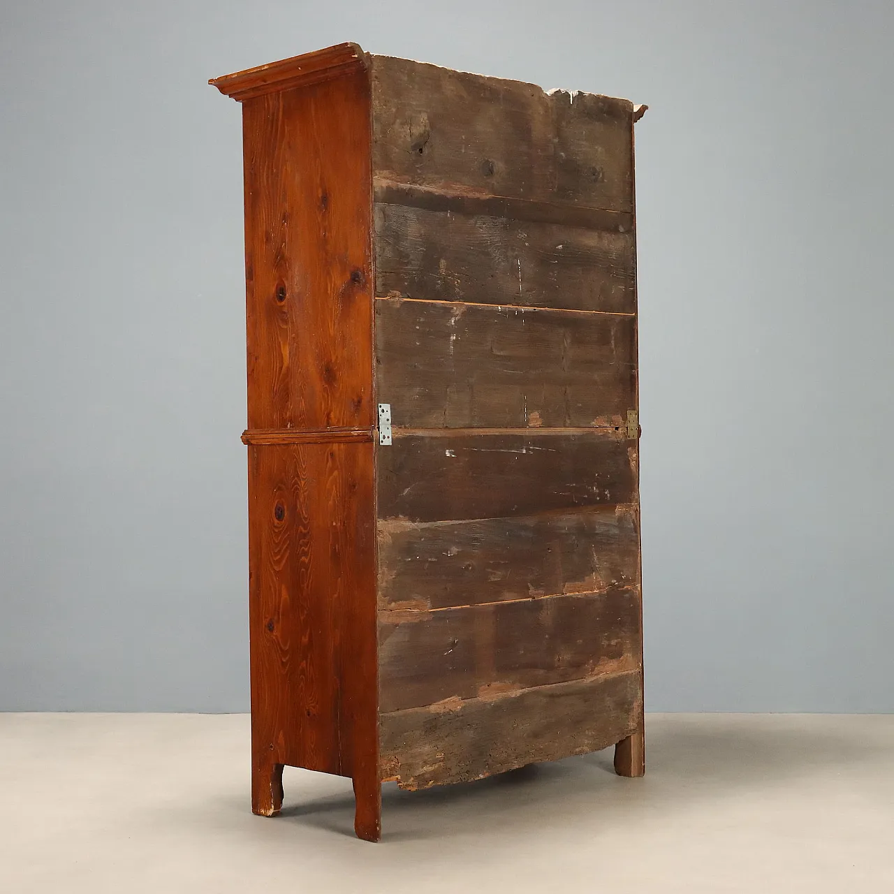 Two-piece larch wardrobe, 19th century 10