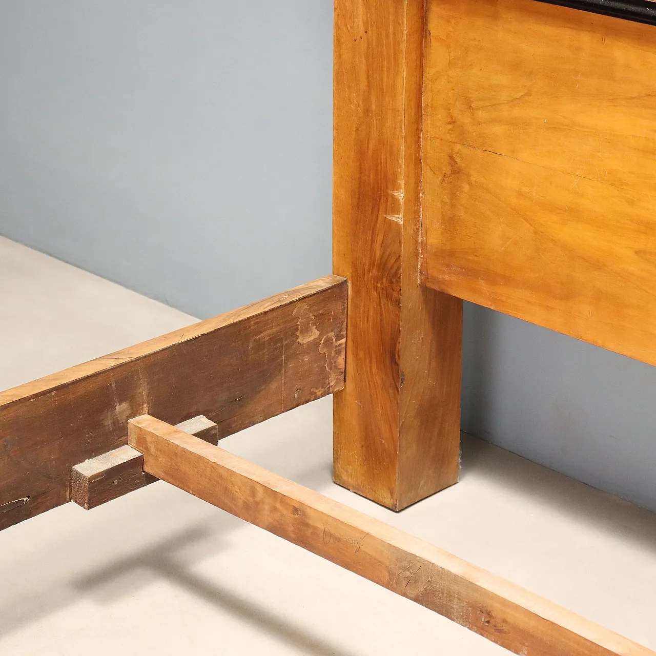 Double bed in walnut and walnut burl, mid-20th century 7