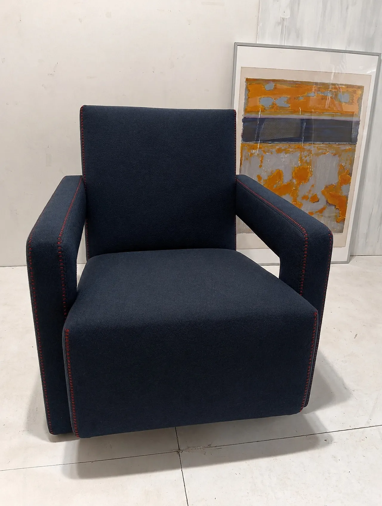 8 wool armchairs by Gerrit Rietveld for Cassina, 2000s 1