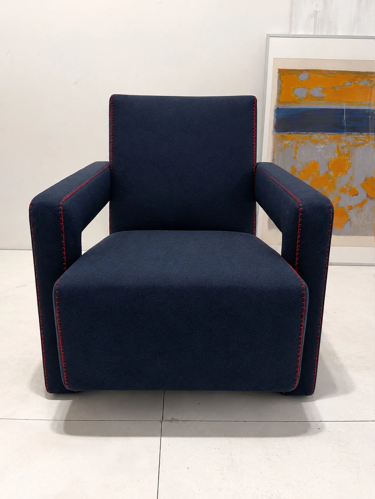 8 wool armchairs by Gerrit Rietveld for Cassina, 2000s 2