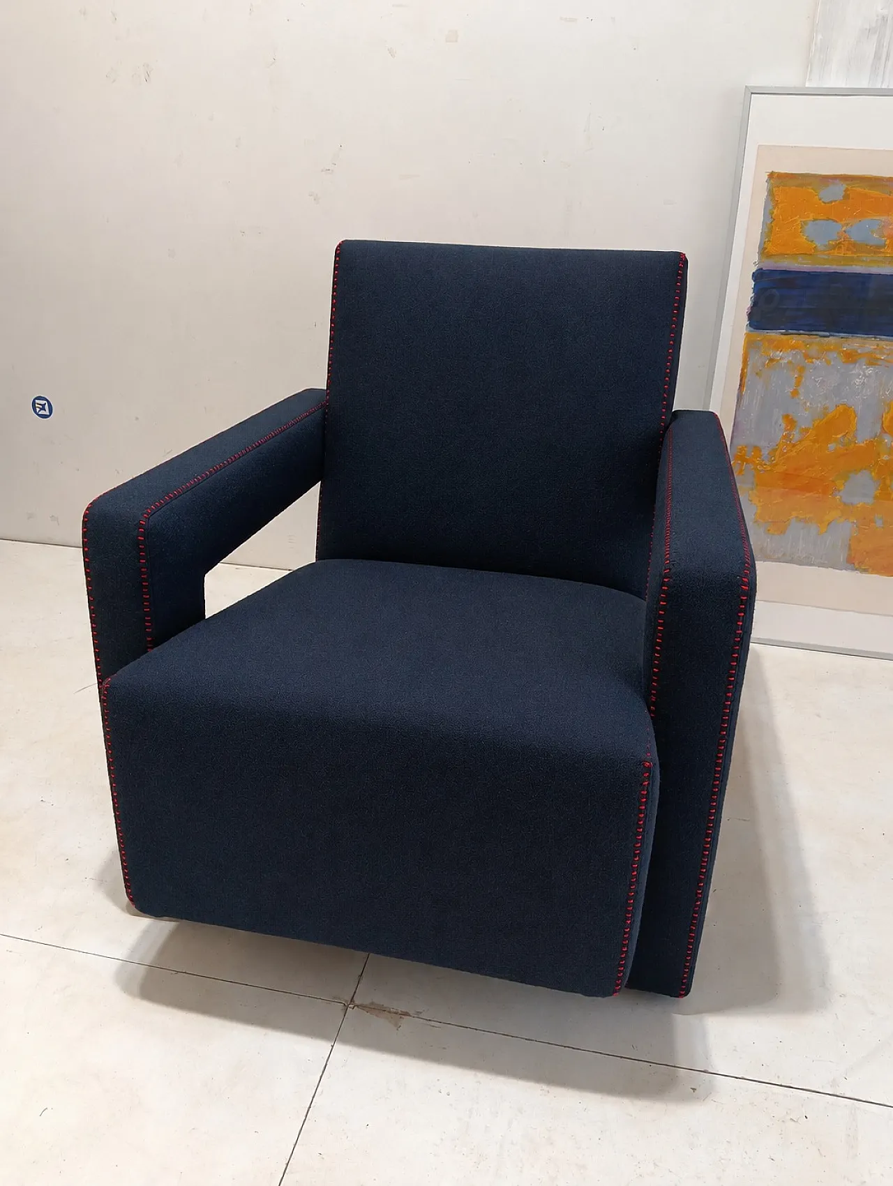 8 wool armchairs by Gerrit Rietveld for Cassina, 2000s 3