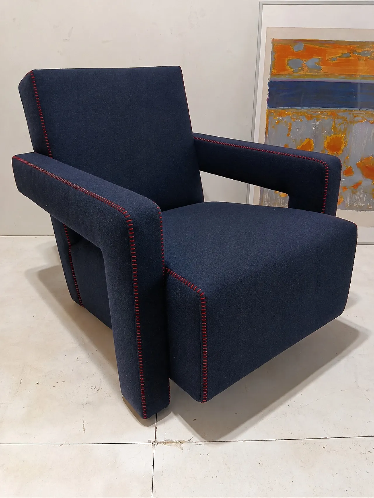 8 wool armchairs by Gerrit Rietveld for Cassina, 2000s 11
