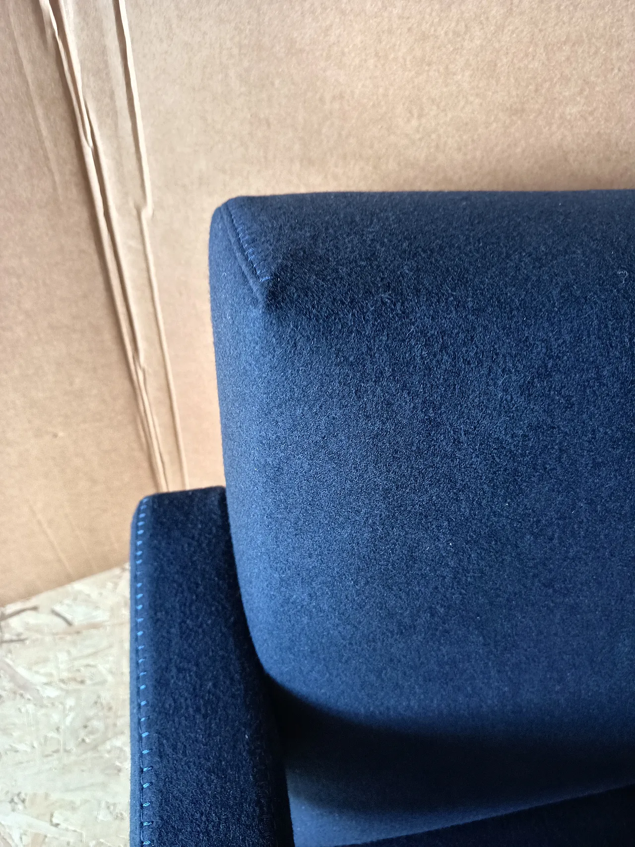 Blue wool armchair by Gerrit Rietveld for Cassina, 2000s 18