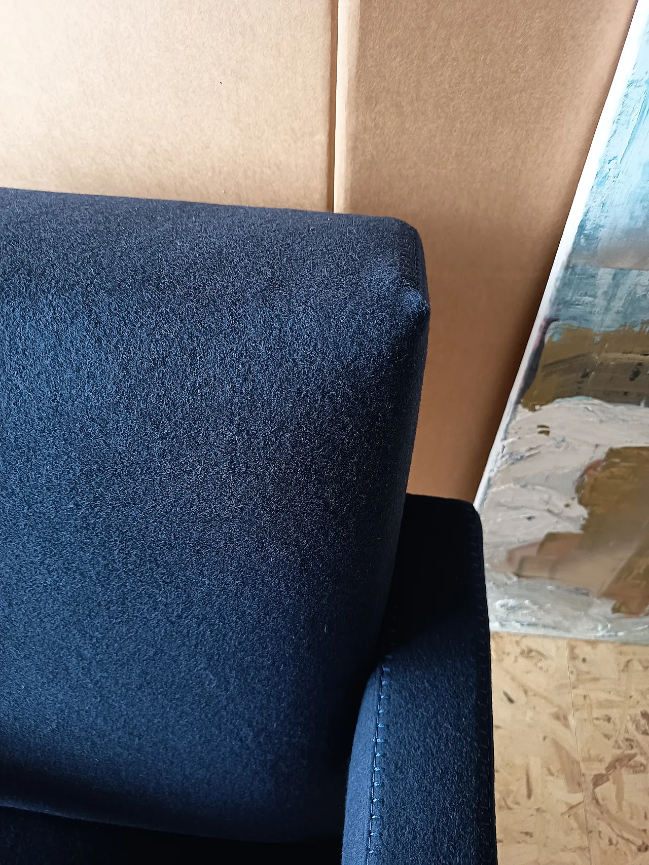 Blue wool armchair by Gerrit Rietveld for Cassina, 2000s 19